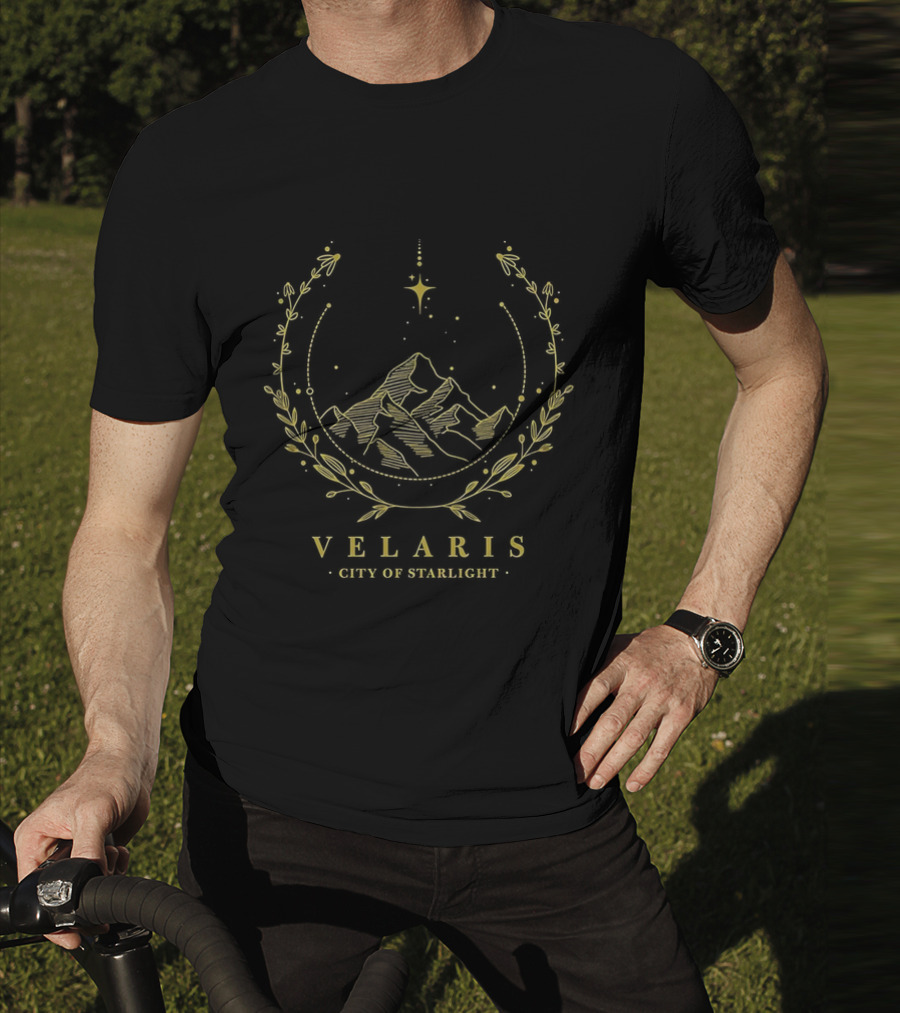Velaris City Of Starlight Night Sky Mountain Emblem T-Shirt