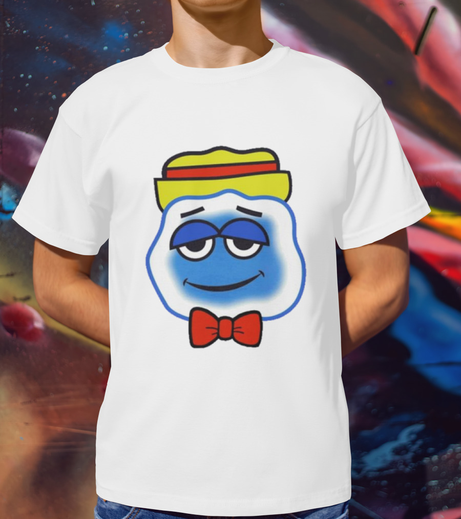 Blooo Ice Cartoon Face With Yellow Hat And Red Bowtie Cute T-Shirt