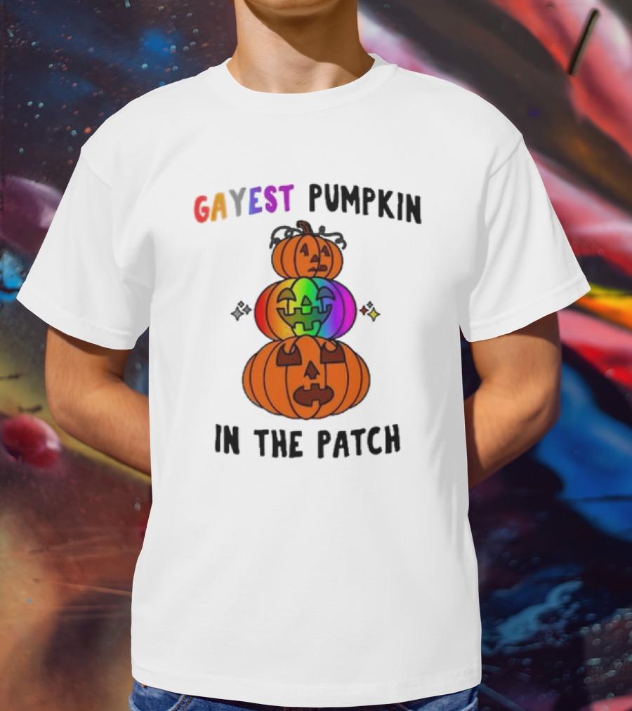 Gayest Pumpkin In The Patch Rainbow Jack-O'-Lanterns T-Shirt