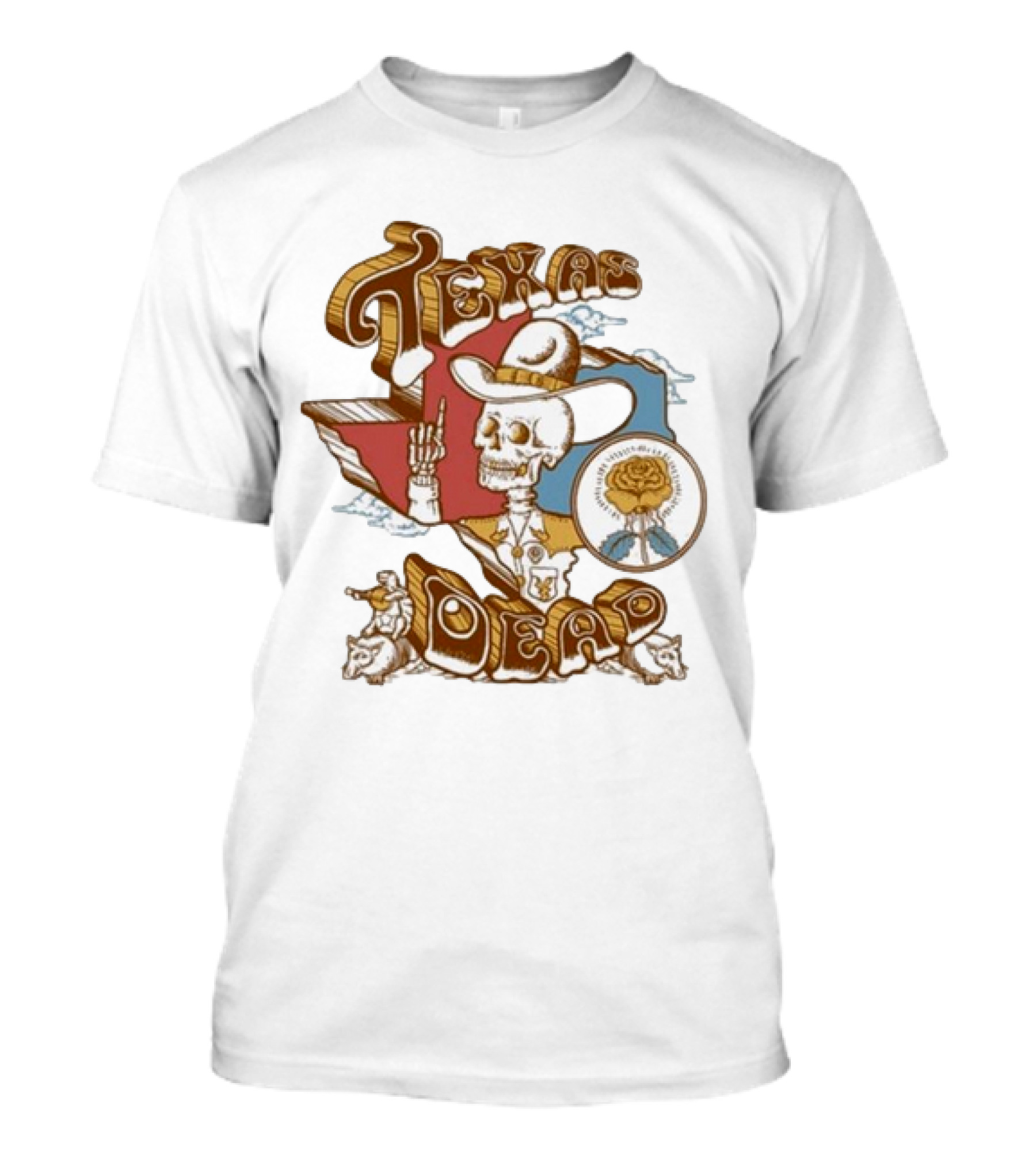 Texas Dead Skeleton Cowboy Illustration Austin, Texas T-Shirt