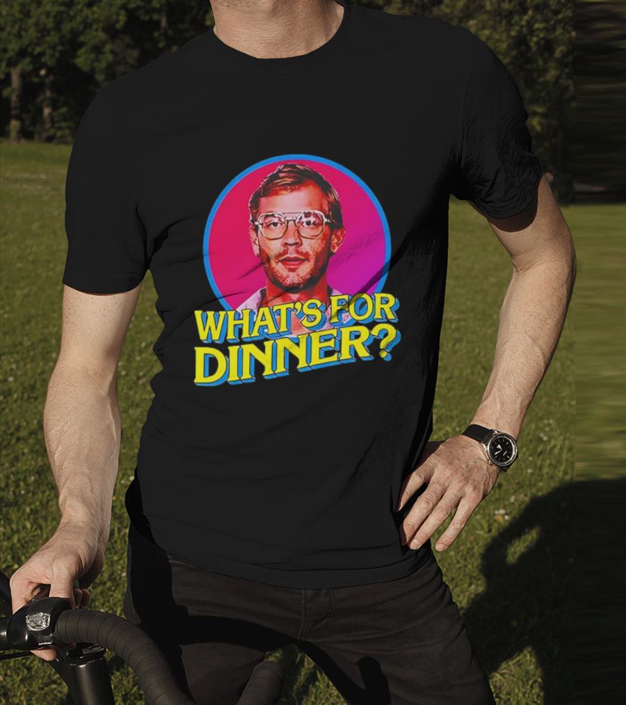 Jeffrey Dahmer What's For Dinner Retro Style Vintage Glasses Circle T-Shirt