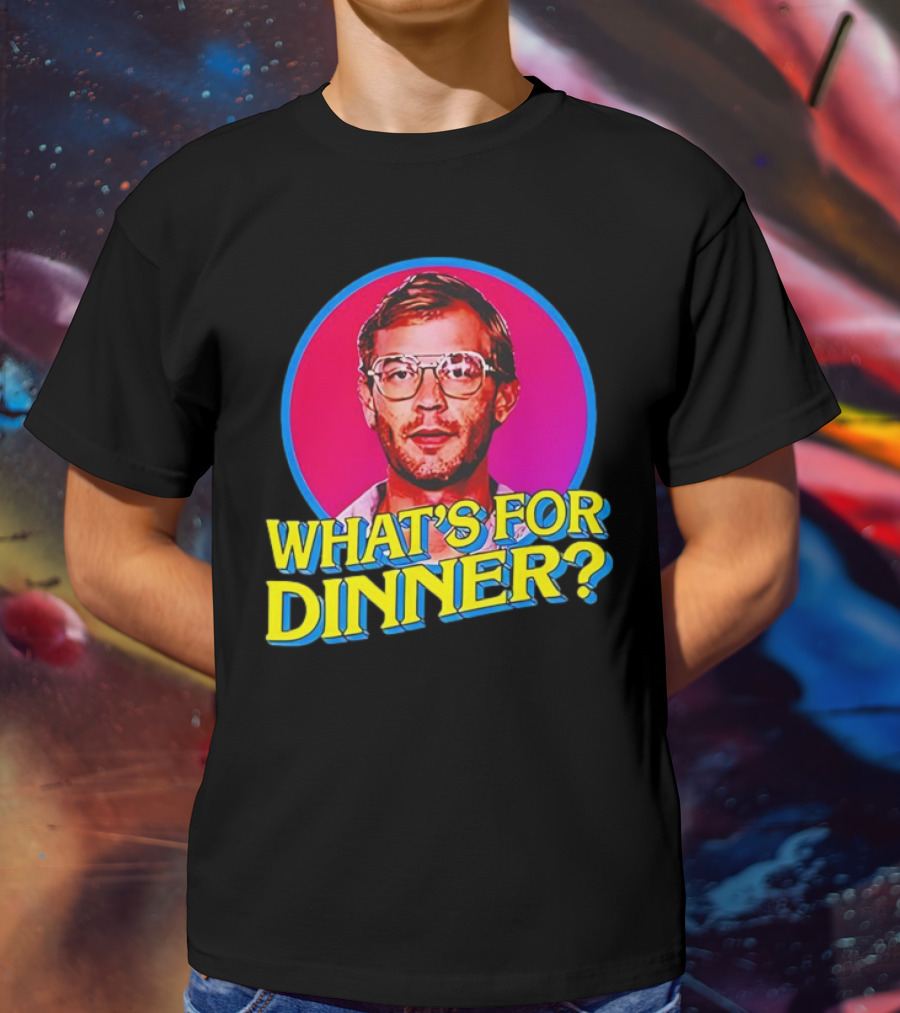 Jeffrey Dahmer What's For Dinner Retro Style Vintage Glasses Circle T-Shirt