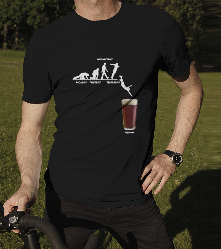 Monday Tuesday Wednesday Thursday Friday Evolution Meme T-Shirt