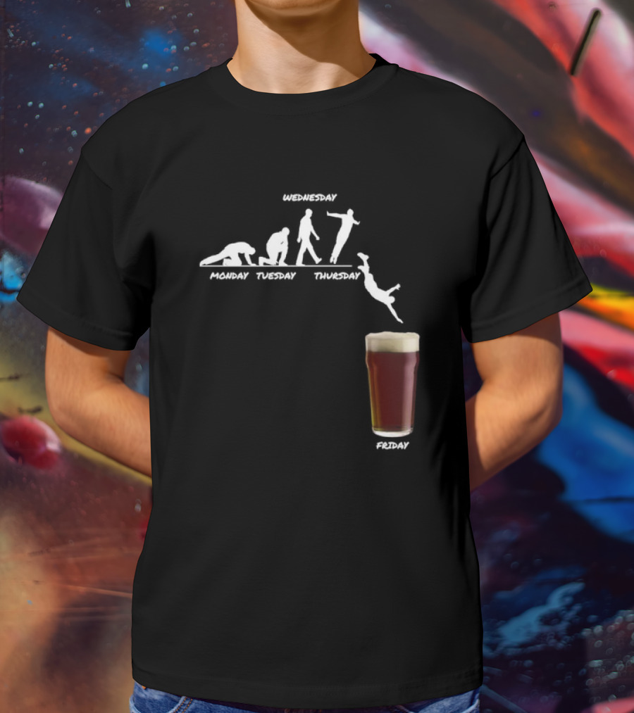 Monday Tuesday Wednesday Thursday Friday Evolution Meme T-Shirt