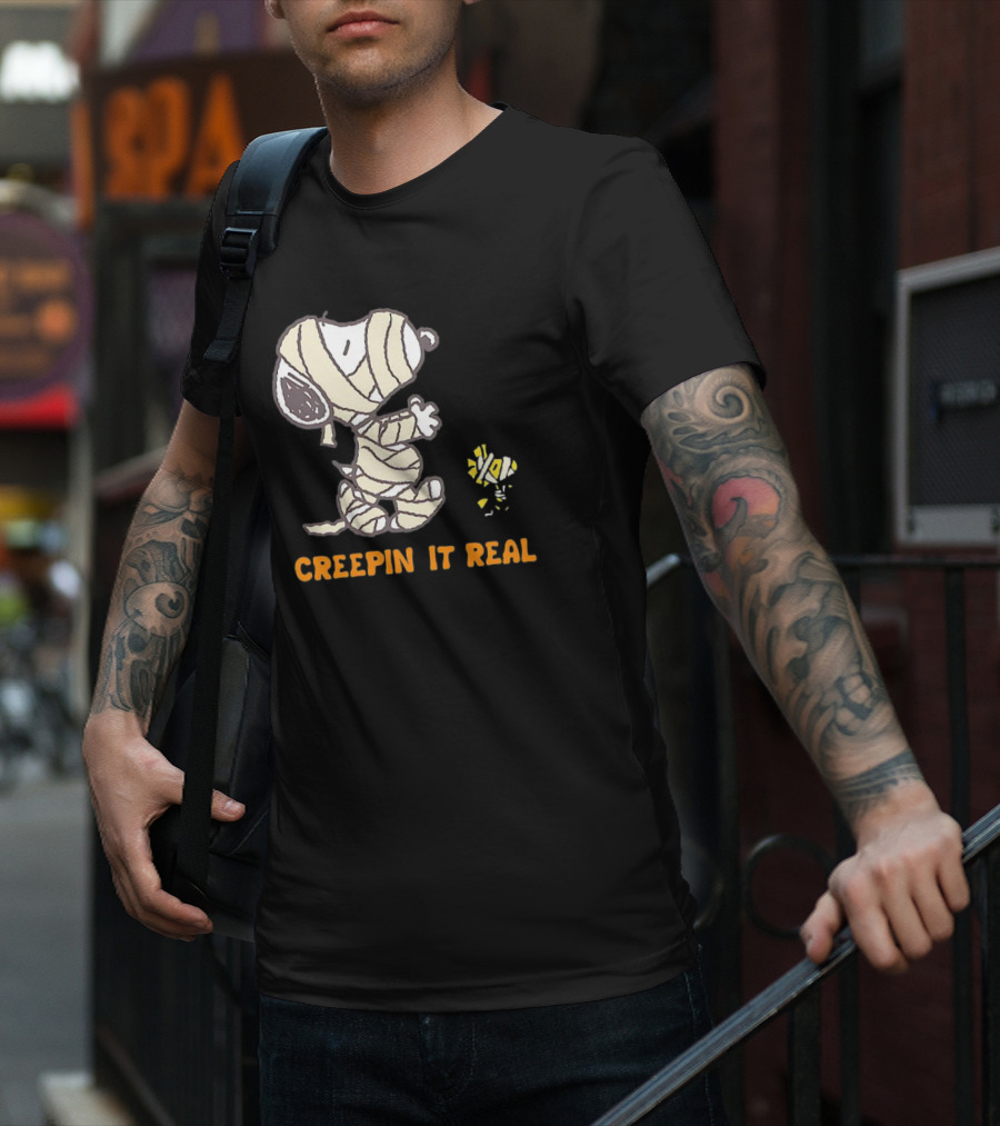 Peanuts Snoopy And Woodstock Mummy Creepin’ It Real T-Shirt