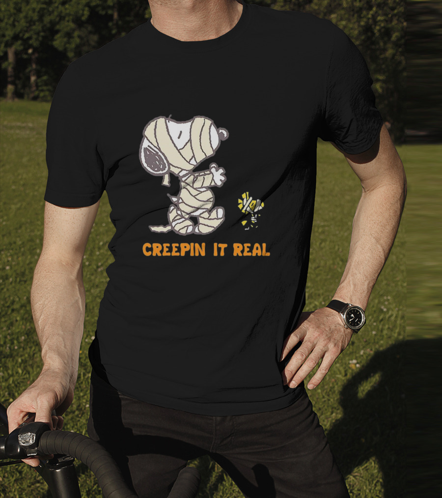 Peanuts Snoopy And Woodstock Mummy Creepin’ It Real T-Shirt