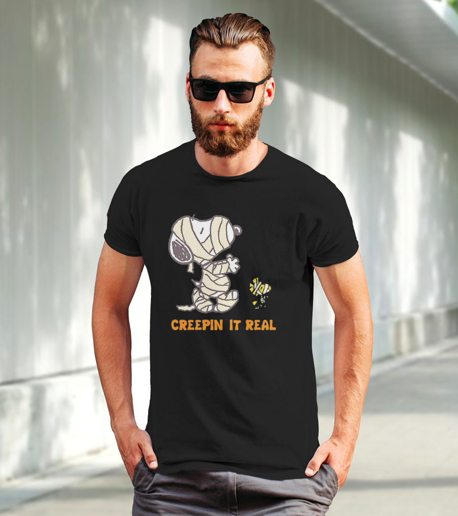 Peanuts Snoopy And Woodstock Mummy Creepin’ It Real T-Shirt