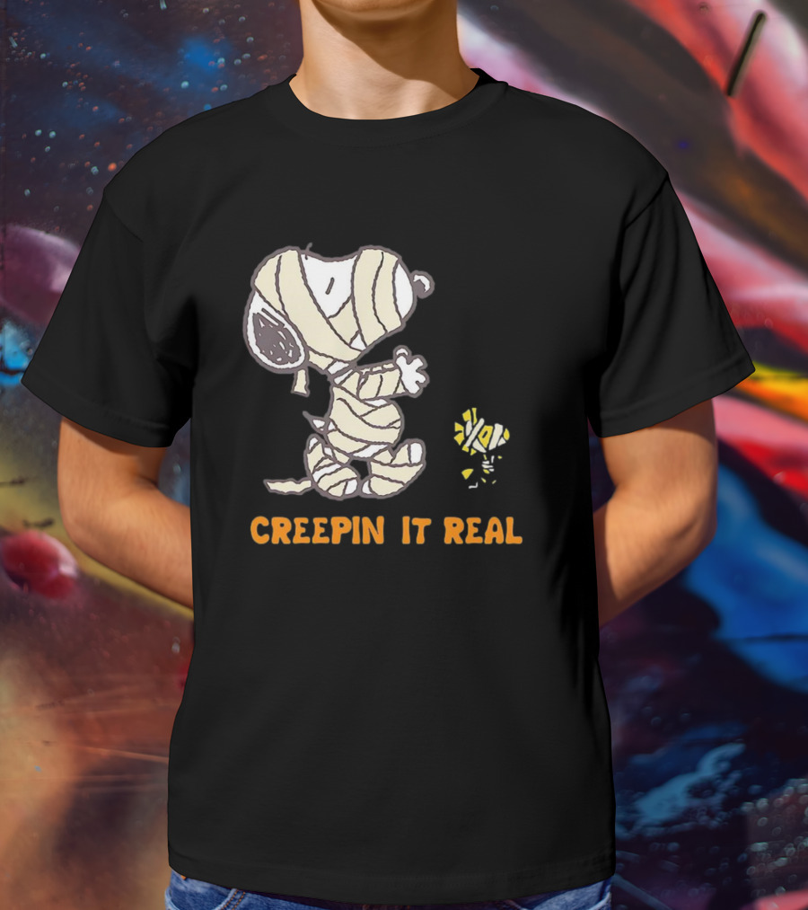 Peanuts Snoopy And Woodstock Mummy Creepin’ It Real T-Shirt