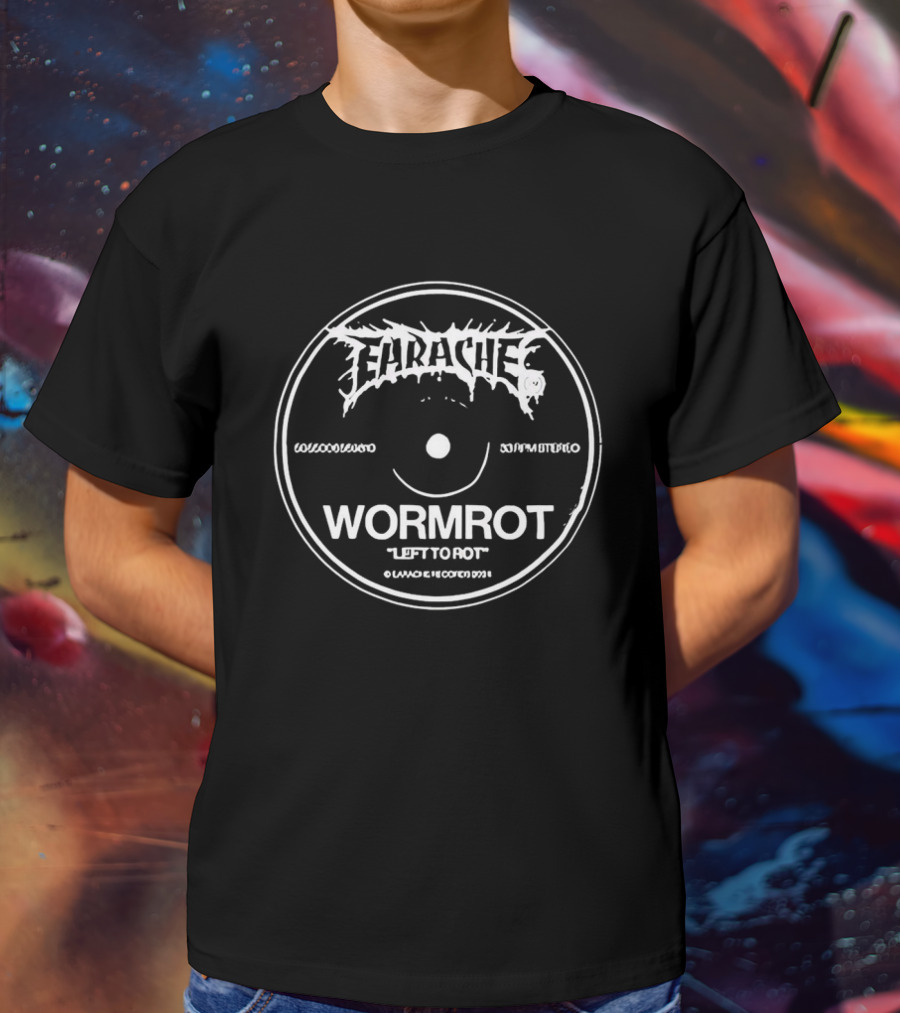 Earache Records Wormrot Left To Rot Vintage Vinyl Label T-Shirt