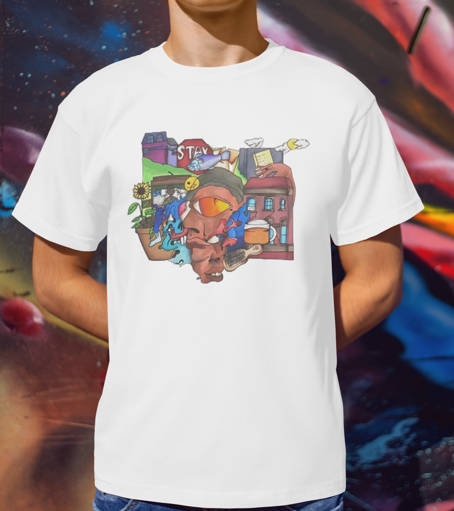 Stay Positive Bloom Thru The Pain With Urban Cityscape And Nature T-Shirt