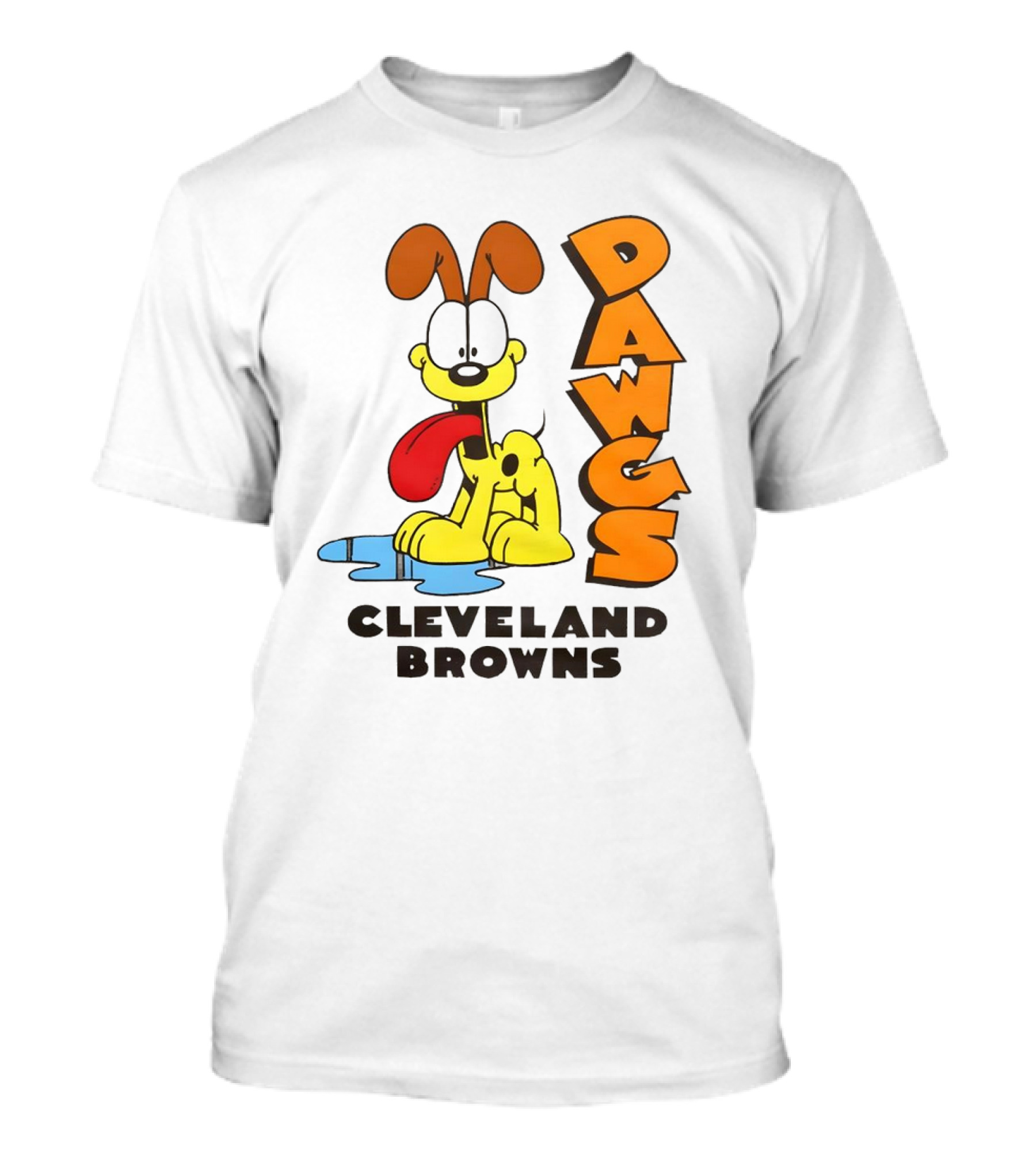 Dawgs Cleveland Browns Odie Garfield Cartoon T-Shirt