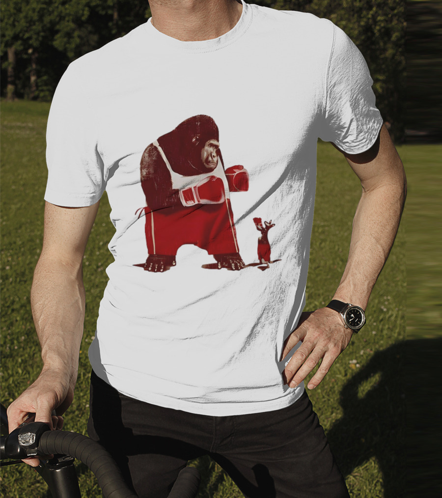 Gorilla Boxing Kangaroo Showdown In Red Boxing Gear T-Shirt