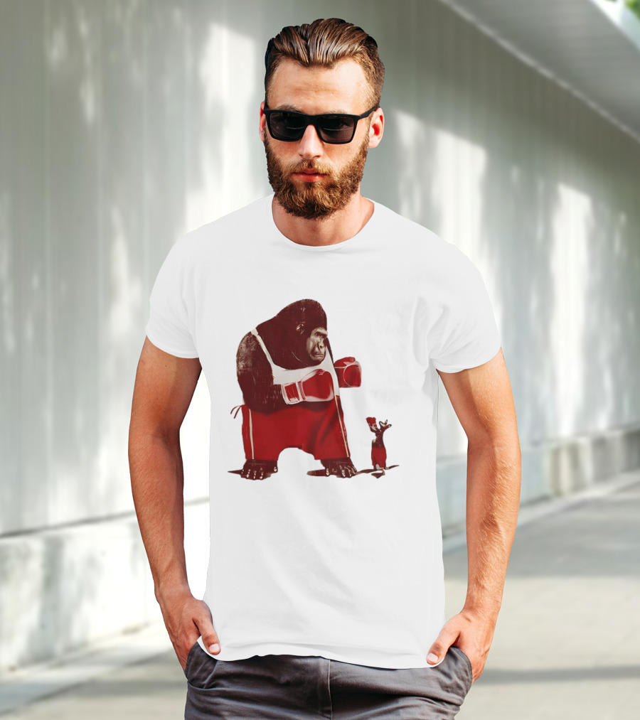 Gorilla Boxing Kangaroo Showdown In Red Boxing Gear T-Shirt