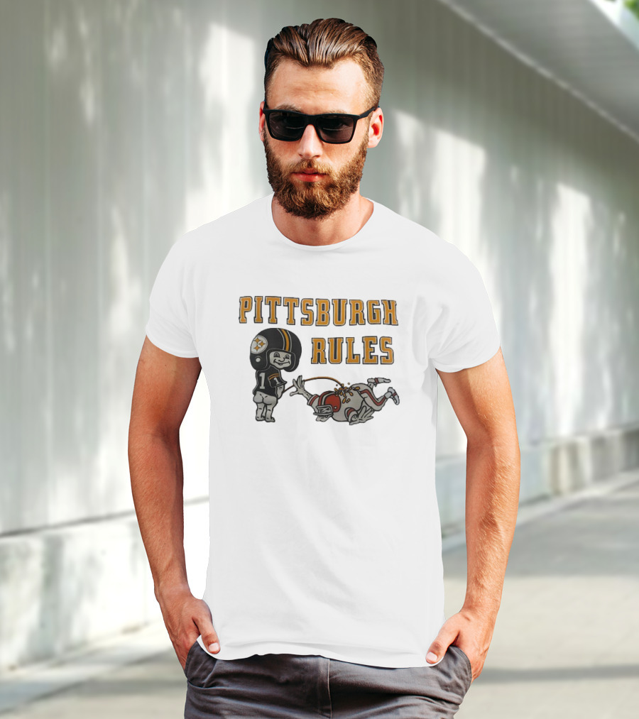 Pittsburgh Rules Steelers Peeing Cleveland Browns T-Shirt