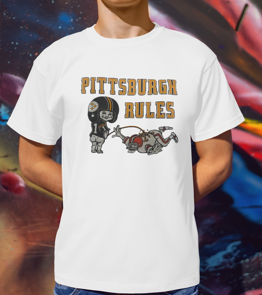 Pittsburgh Rules Steelers Peeing Cleveland Browns T-Shirt