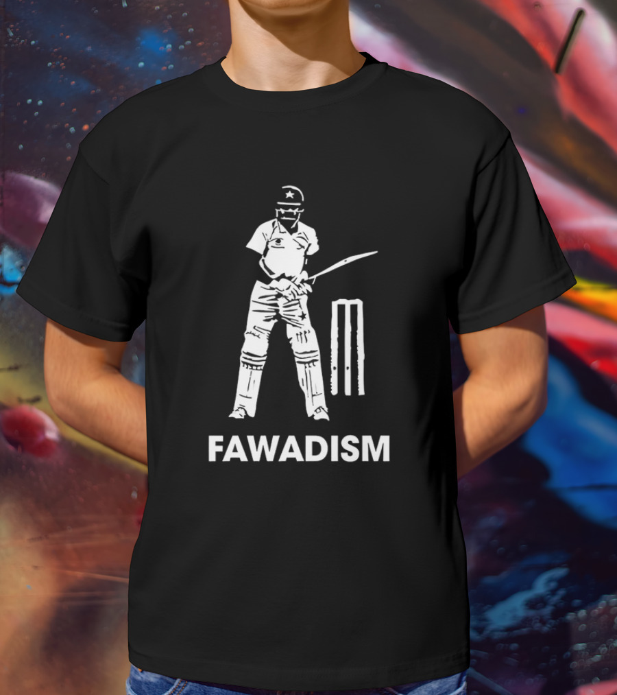 Fawad Alam Fawadism Cricketer With Bat And Stumps T-Shirt