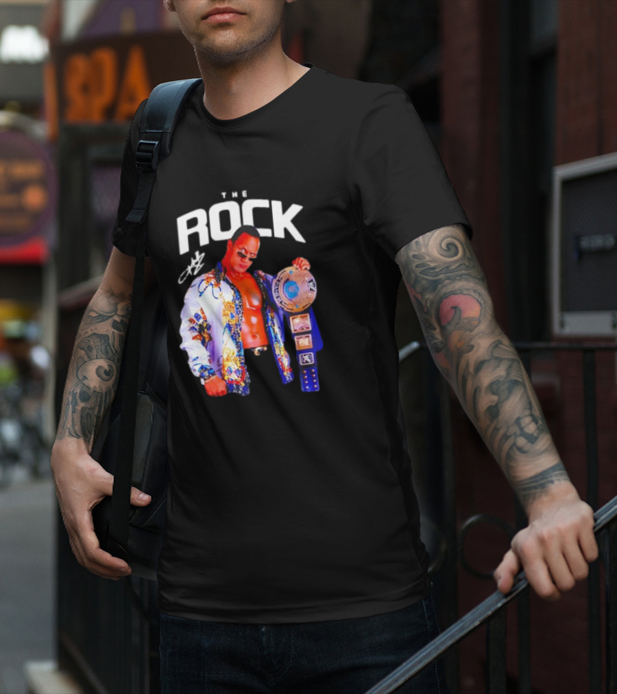 The Rock Wrestlemania Champion Medium Signature T-Shirt