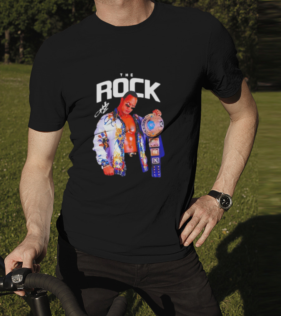 The Rock Wrestlemania Champion Medium Signature T-Shirt