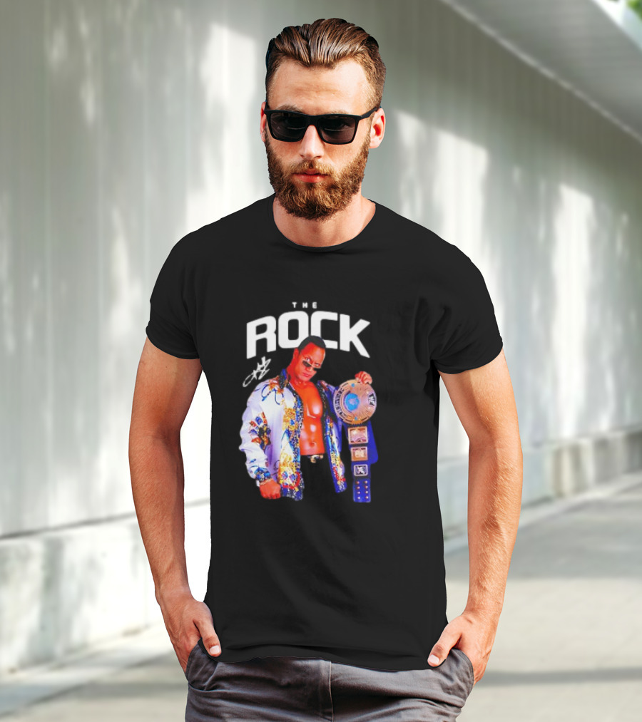 The Rock Wrestlemania Champion Medium Signature T-Shirt