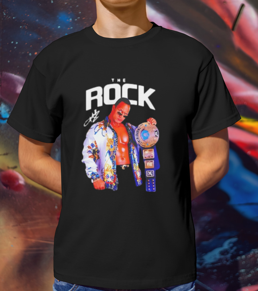 The Rock Wrestlemania Champion Medium Signature T-Shirt