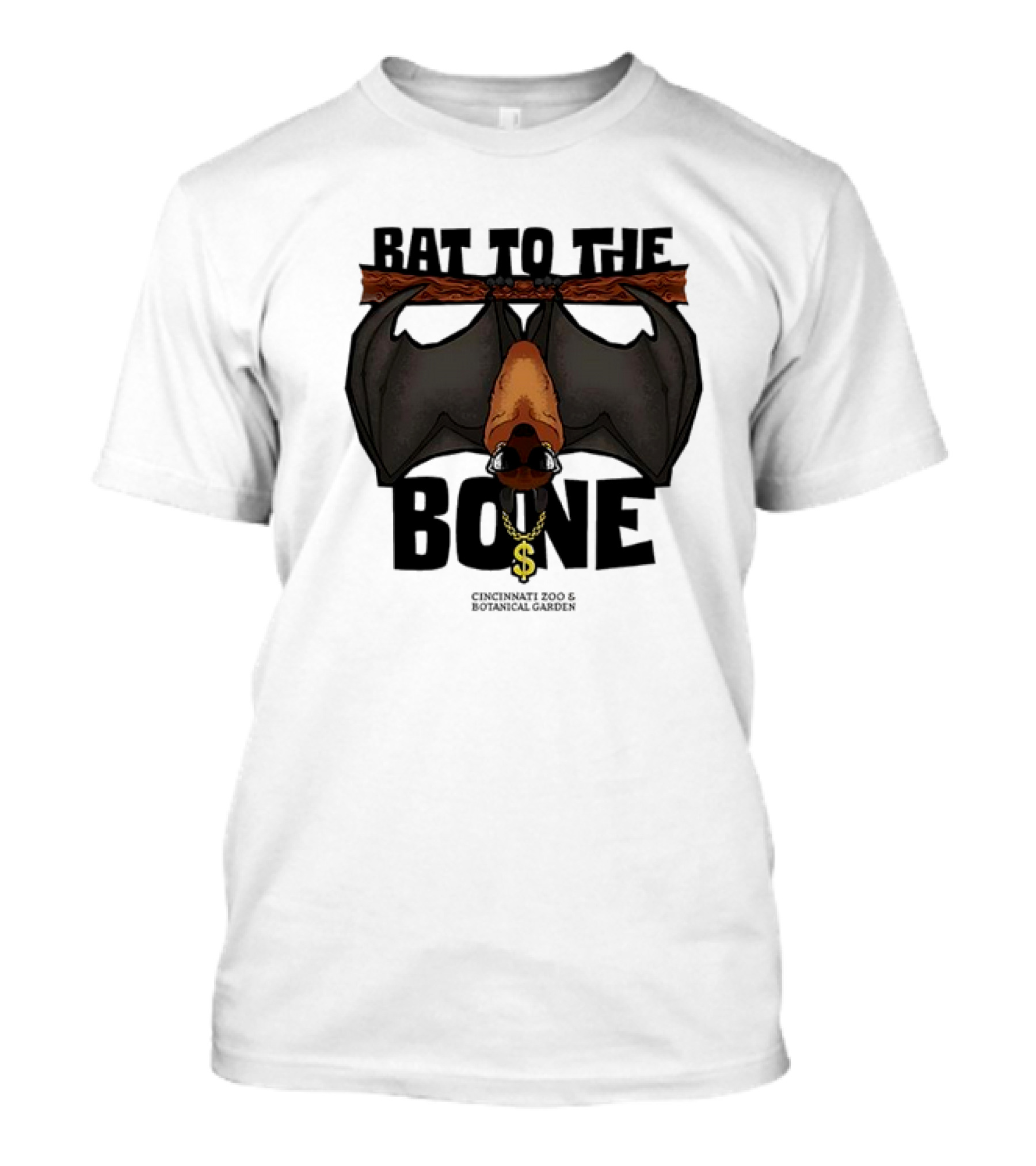 Bat To The Bone Cincinnati Zoo And Botanical Garden Bat Hanging With Dollar Sign Necklace T-Shirt