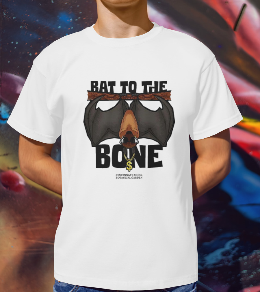 Bat To The Bone Cincinnati Zoo And Botanical Garden Bat Hanging With Dollar Sign Necklace T-Shirt