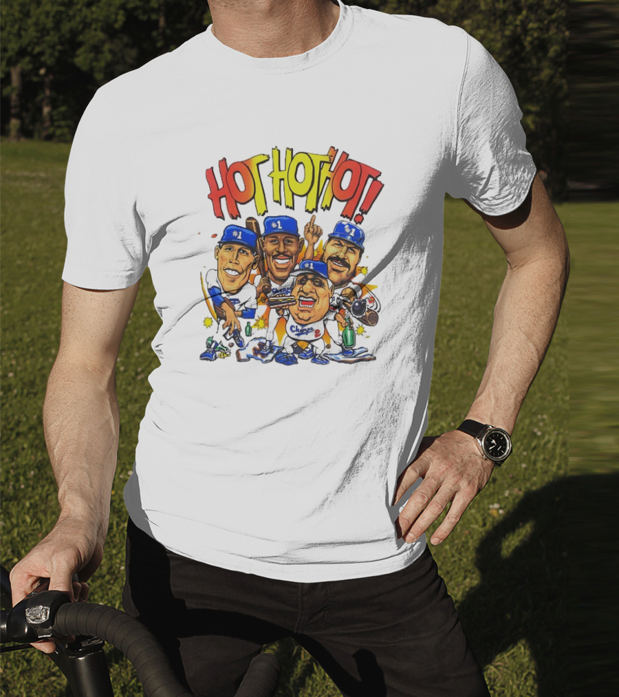 Los Angeles Dodgers Hot Hot Hot Caricature #1 Champs T-Shirt