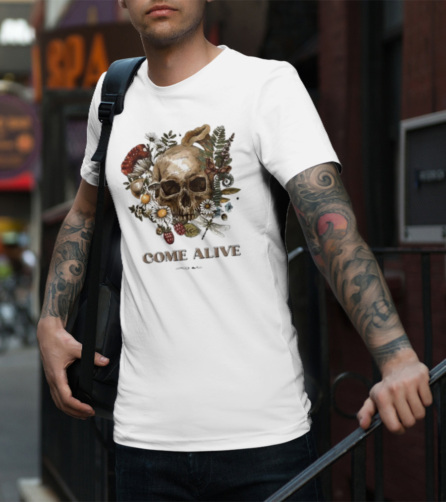 Come Alive Skull Ezekiel 37 Vintage Floral Elements T-Shirt