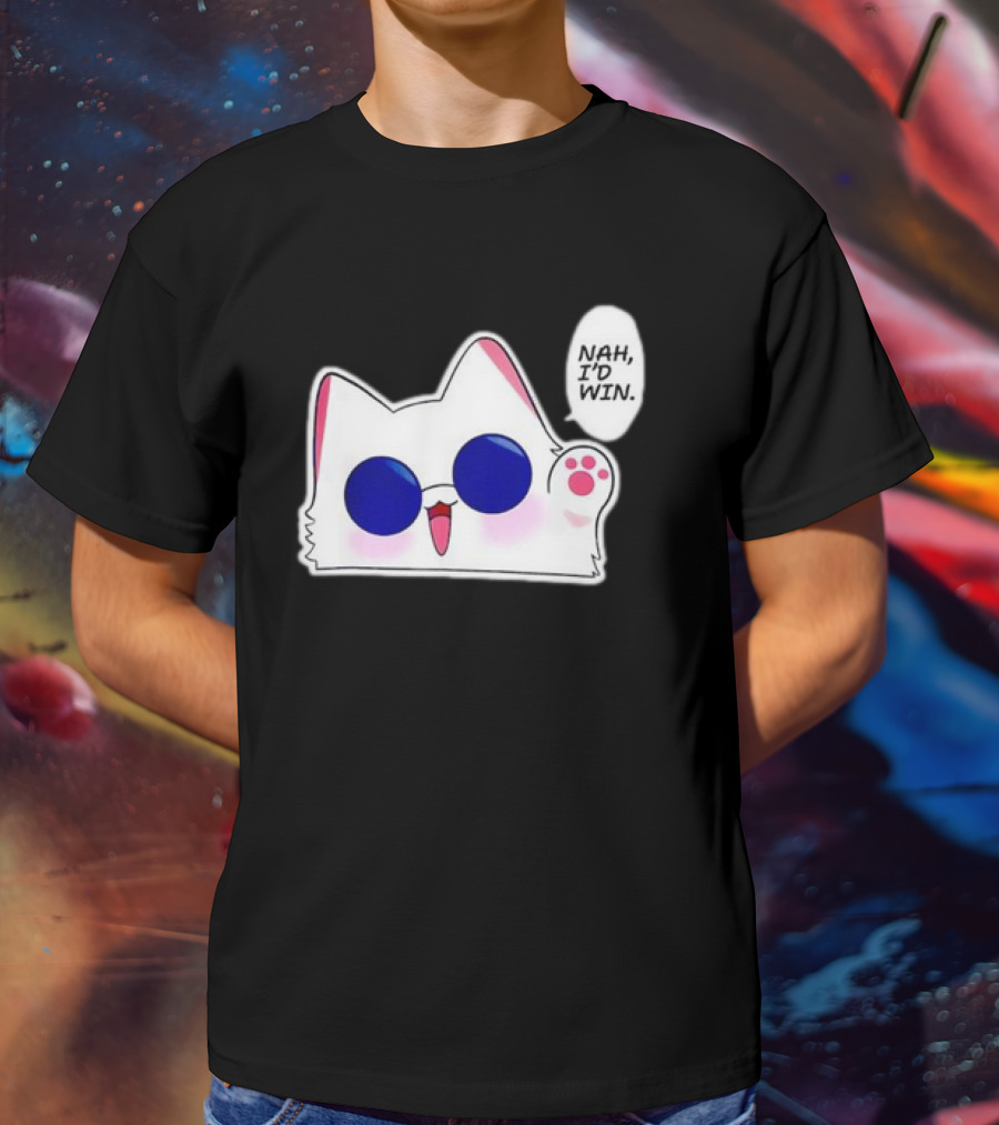Cute Funny Cat Anime Meme Nah I'd Win Gojo Cat T-Shirt