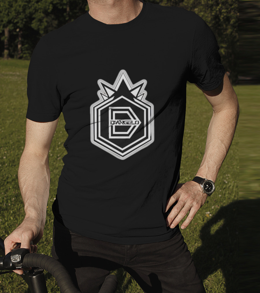 D'Angelo Original Logo Shield Emblem With Spiked Crown T-Shirt