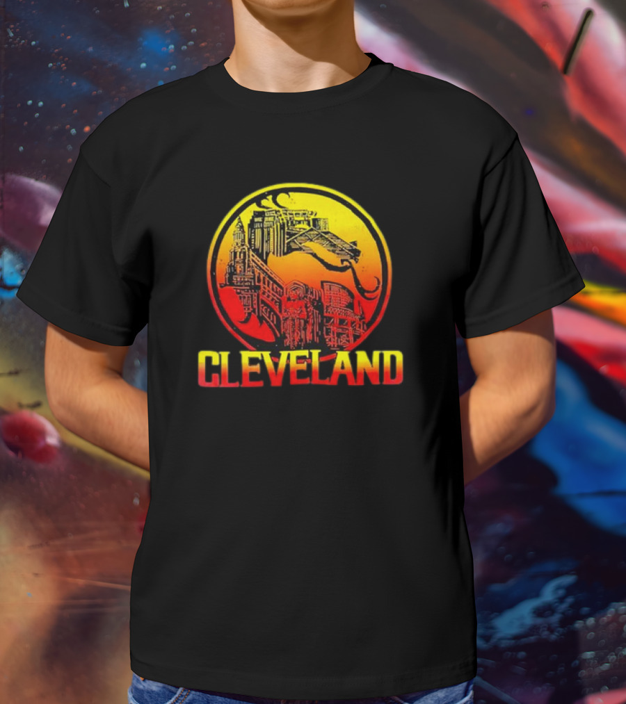 Mortal Cleveland Retro Dragon City Skyline T-Shirt