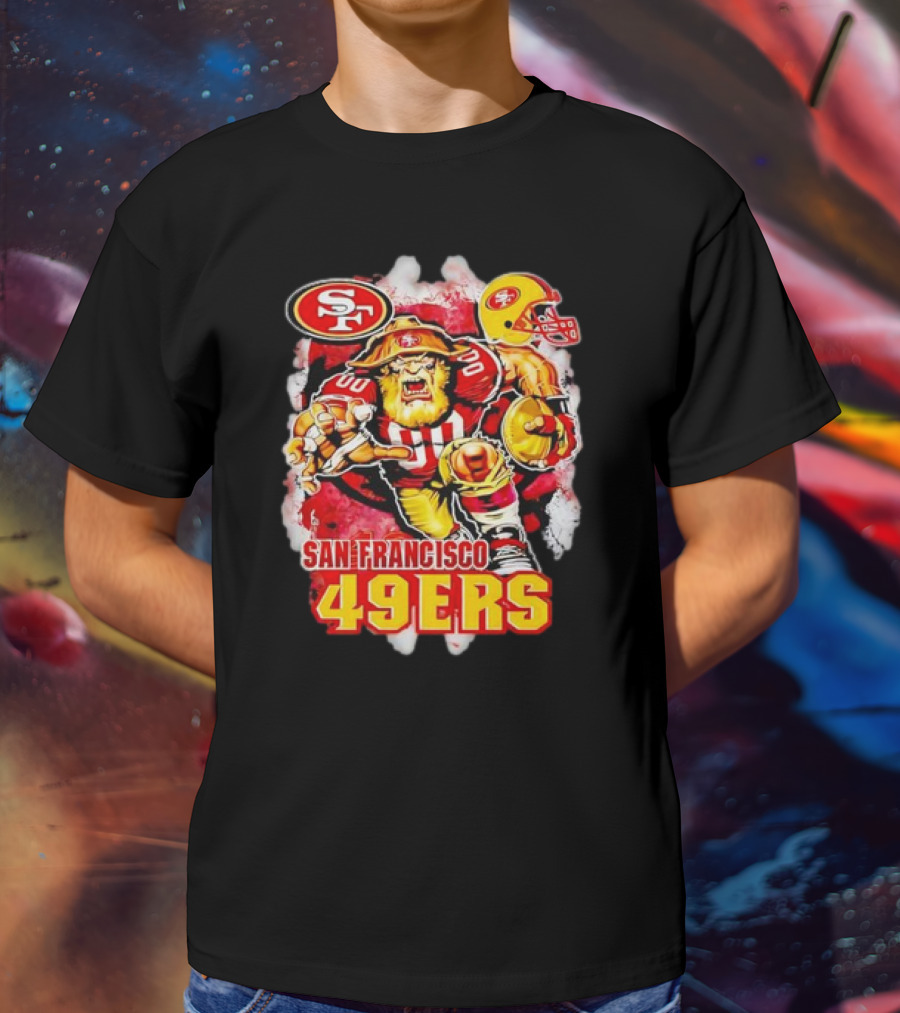 San Francisco 49ers NFL Fierce Lion Mascot Graphic For Fans T-Shirt