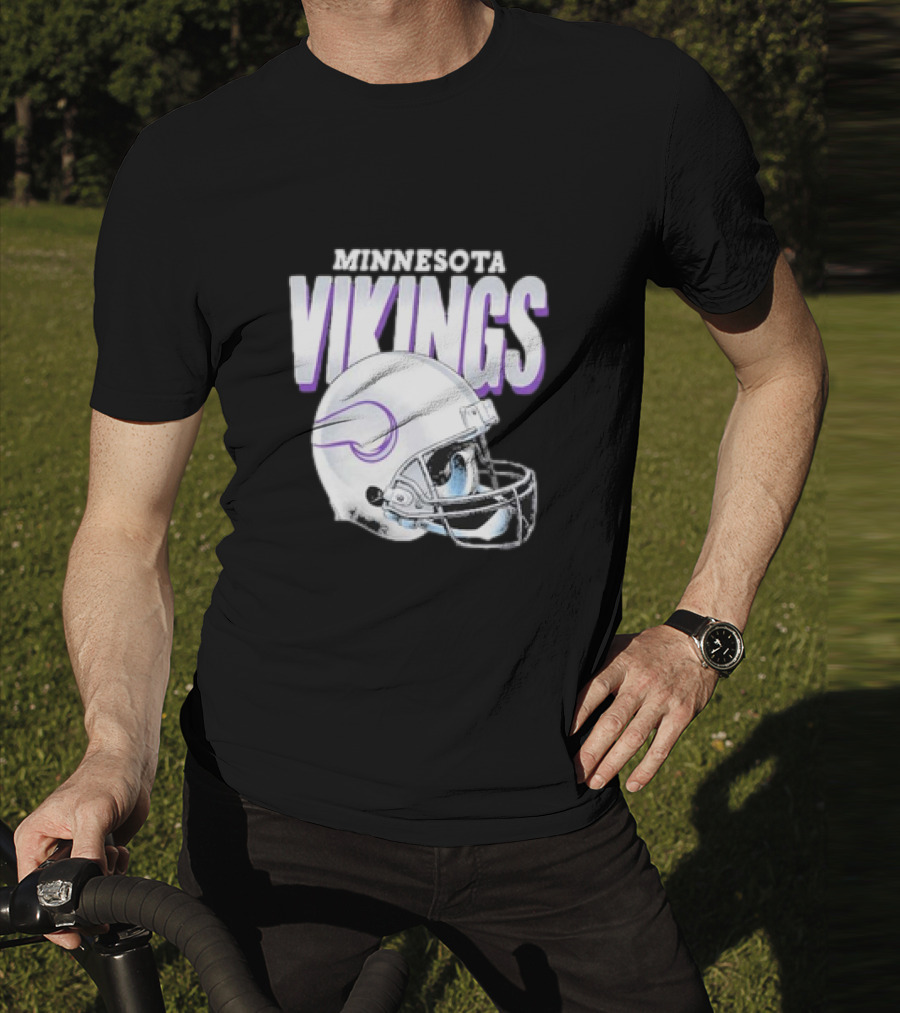 Minnesota Vikings Gradient Helmet NFL Merchandise T-Shirt