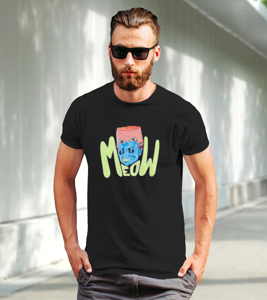 Meow Not Gary Snail Man Cartoon Multicolored Text And Unique Character T-Shirt