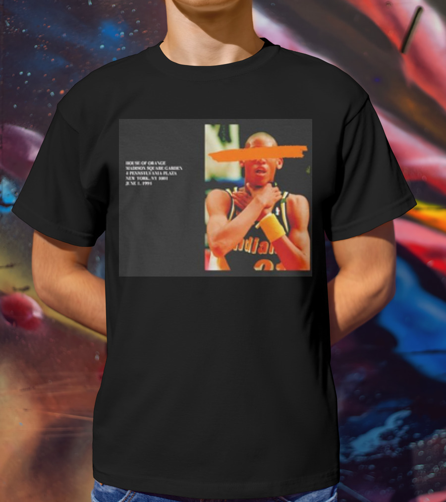 Reggie Miller Choke Gesture MSG 4 Pennsylvania Plaza June 1 1994 T-Shirt