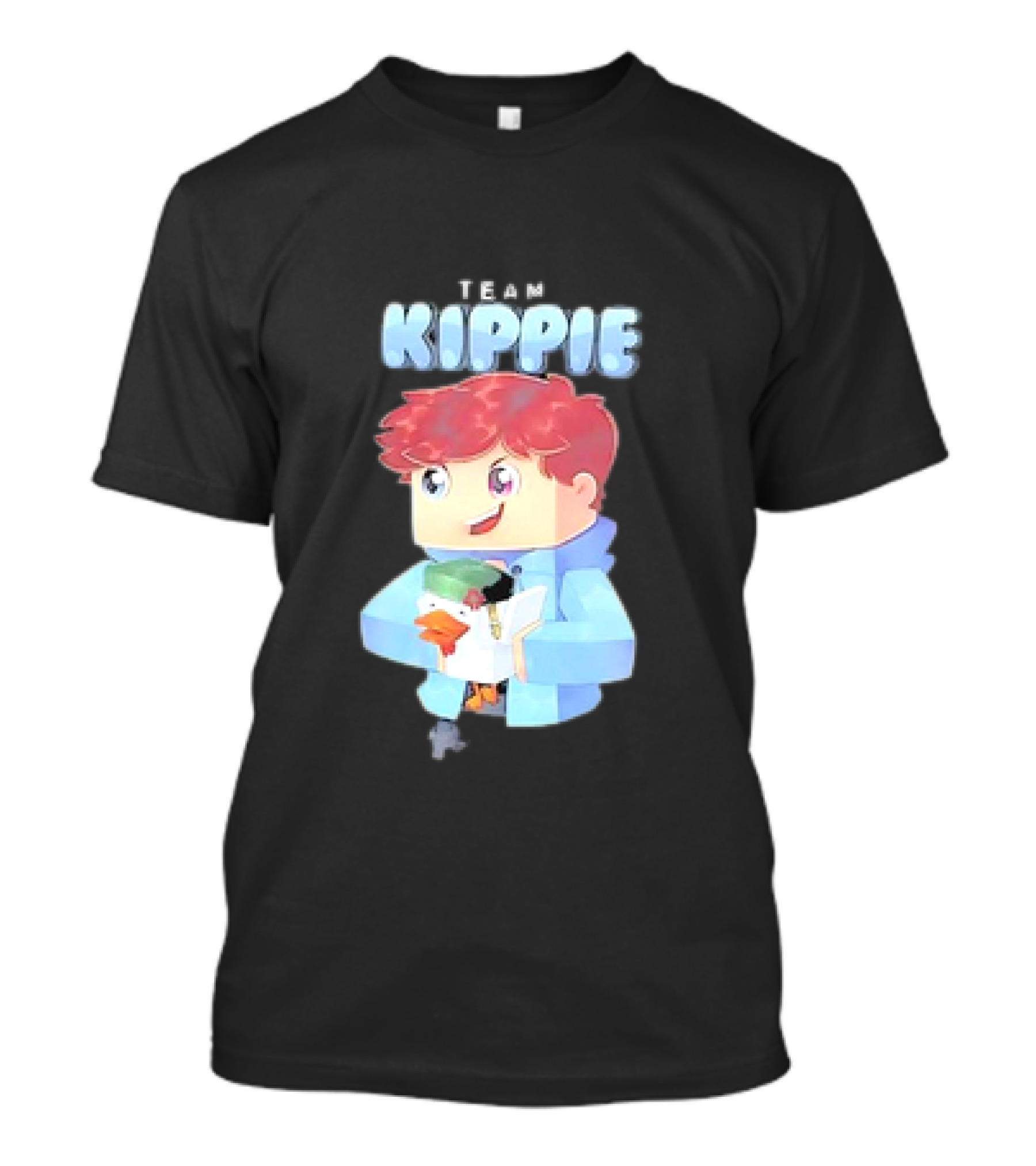 Team Kippie Cartoon Pixel Art Character With Pet Chicken T-Shirt