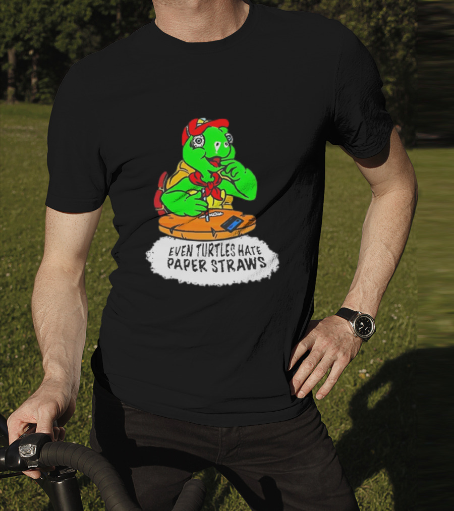 Isaac Butterfield Even Turtles Hate Paper Straws T-Shirt