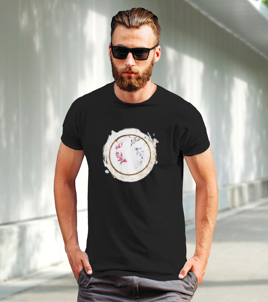 Mezak Harmony Koi Yin Yang Retro T-Shirt