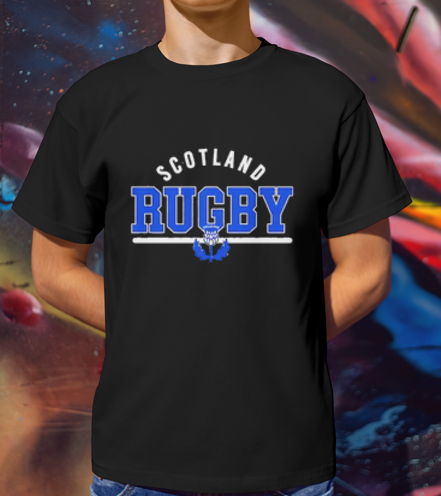 Scotland Rugby Wordmark Thistle Emblem Supersoft T-Shirt