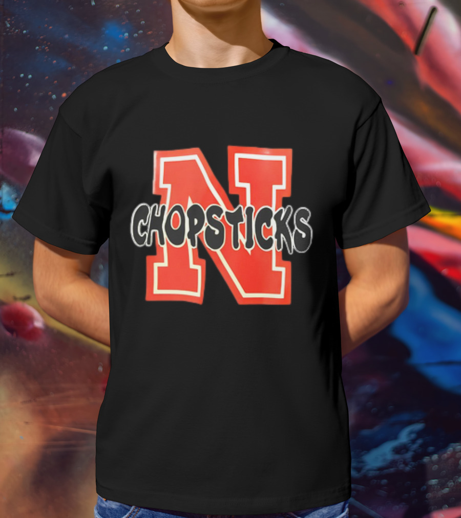 Nebraska Chopsticks Red Letter N T-Shirt