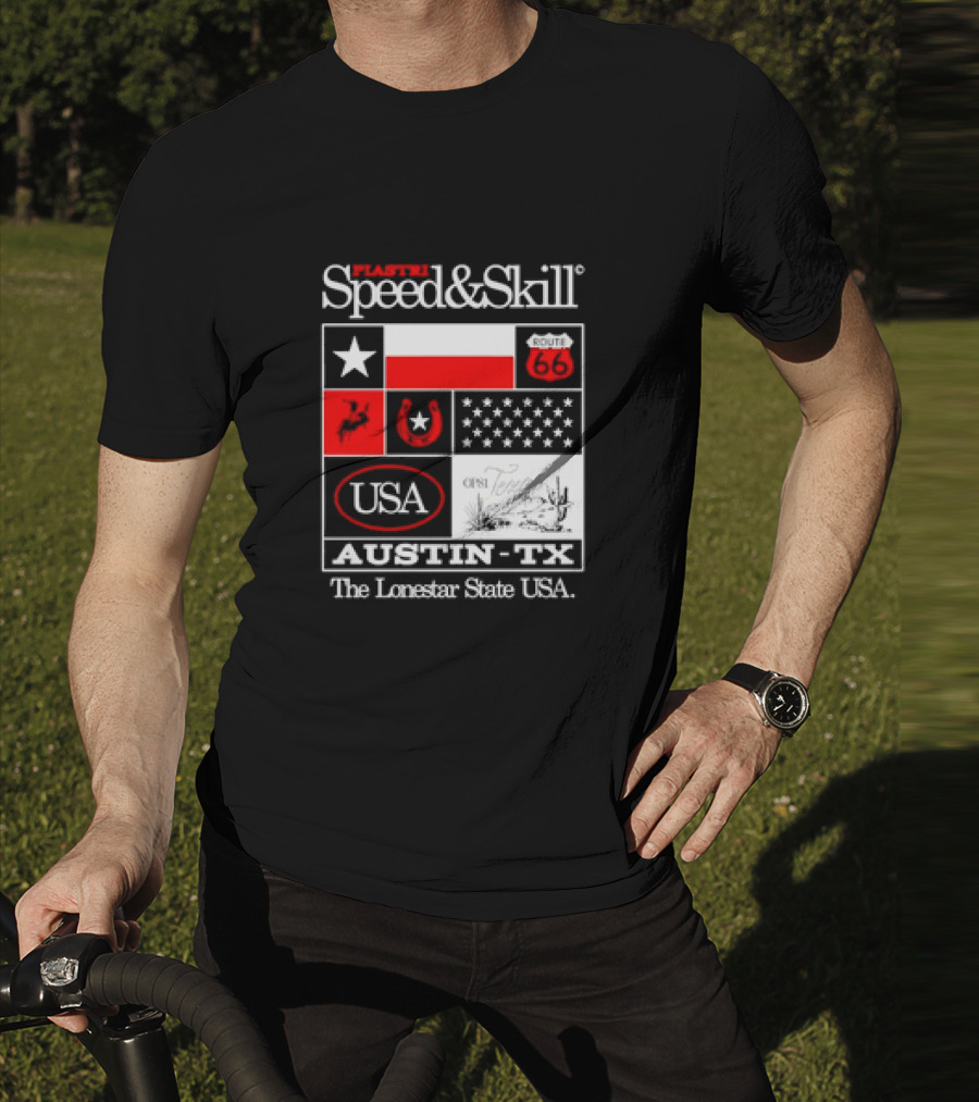 Plastr Speed And Skill Op81 Texas Route 66 Austin The Lonestar State USA T-Shirt