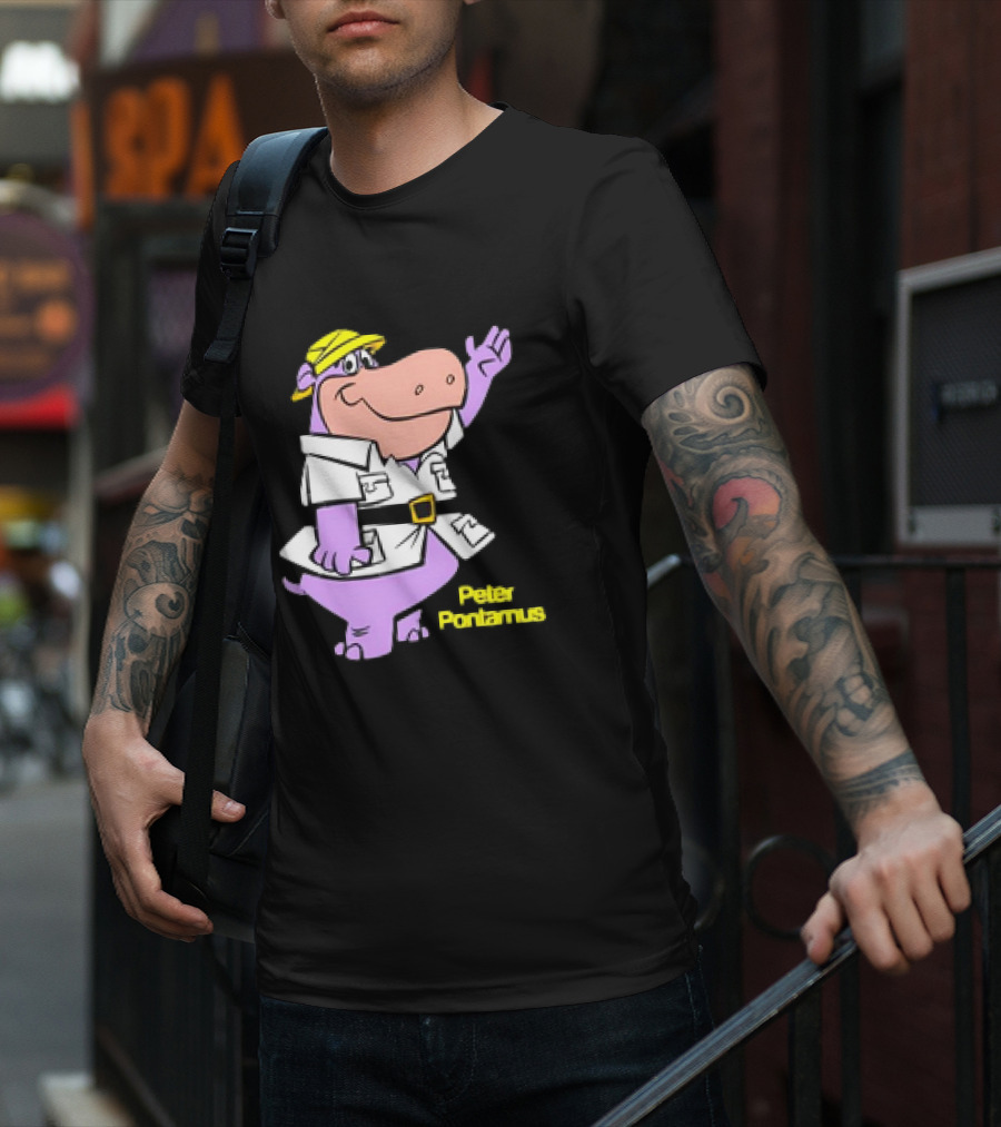 Peter Pontamus Cartoon Cute Hippo Safari T-Shirt