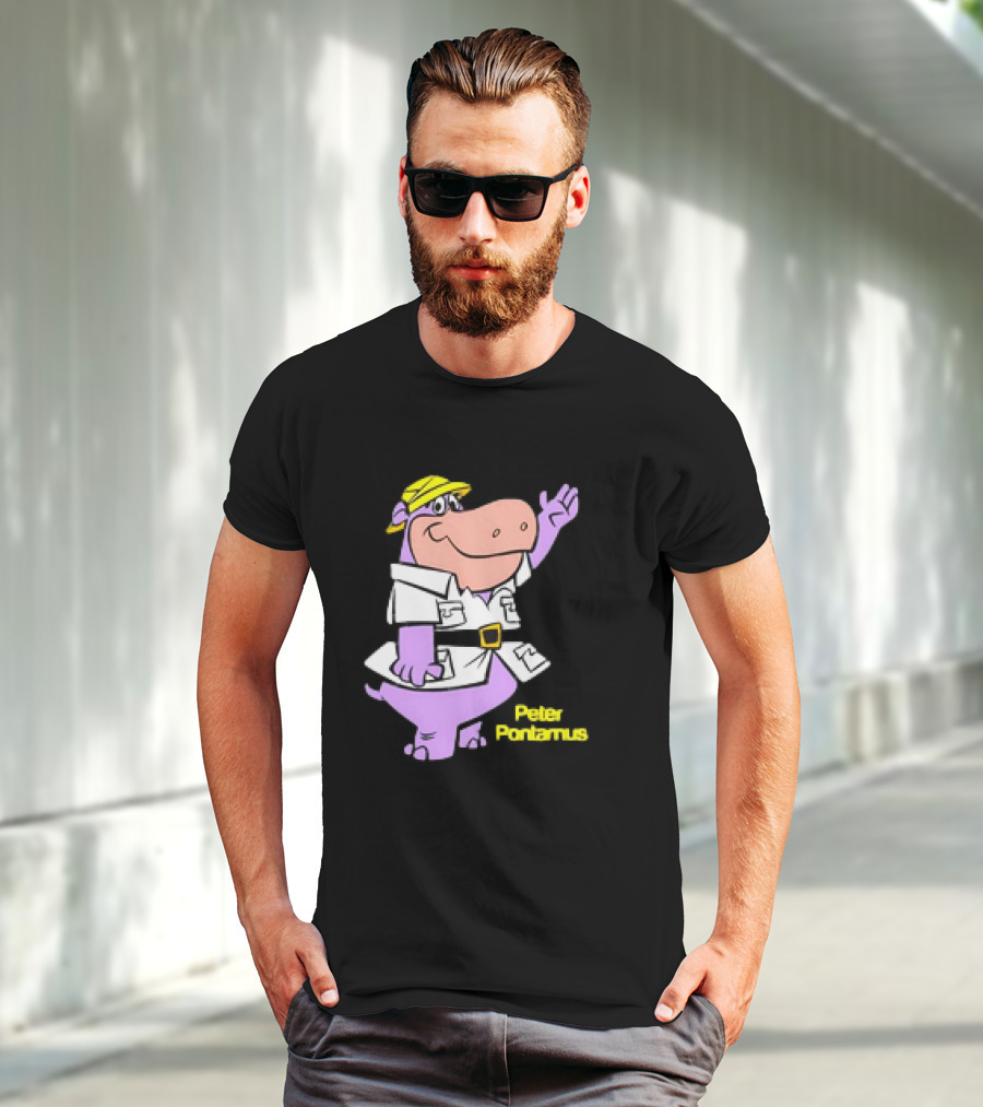 Peter Pontamus Cartoon Cute Hippo Safari T-Shirt