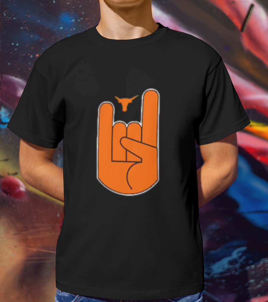 Texas Longhorns Hook ‘Em Hand Gesture With Longhorn T-Shirt