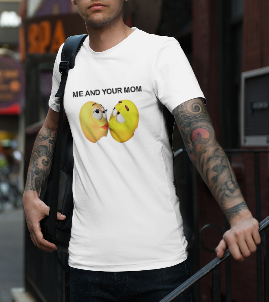 Smiley Face Me And Your Mom Emoji Couple T-Shirt