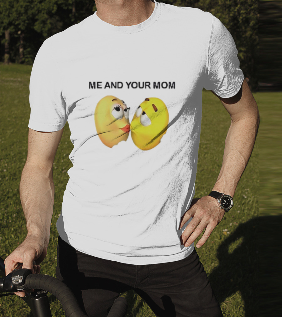 Smiley Face Me And Your Mom Emoji Couple T-Shirt