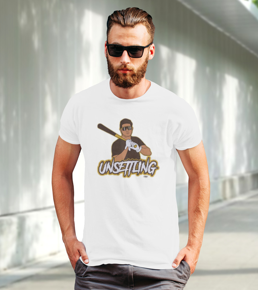 Unsettling Baseball Player With Bat And Gloves T-Shirt