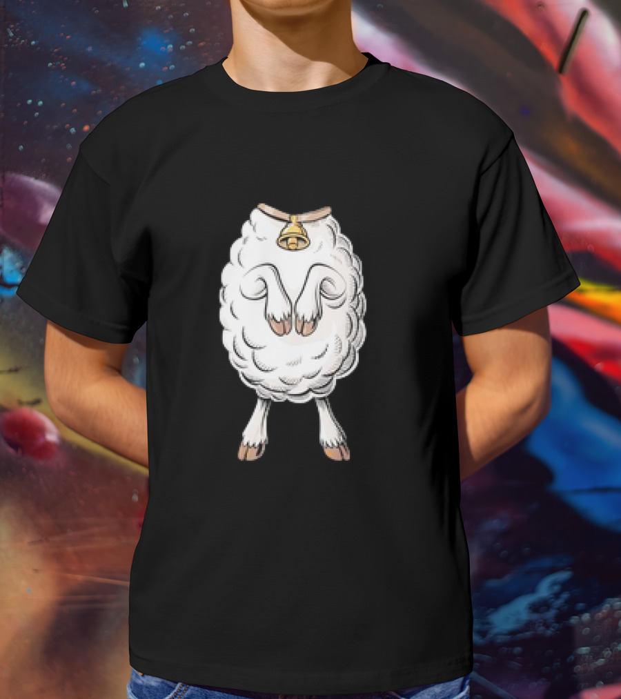 Adult Lamb Costume Meme Headless Fleece Bell T-Shirt