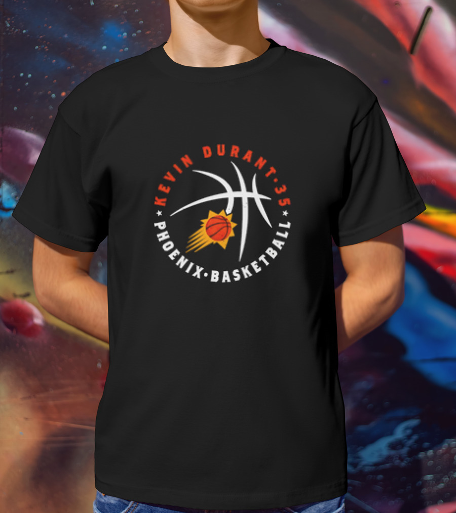 Kevin Durant 35 Phoenix Basketball Suns Player Ball T-Shirt