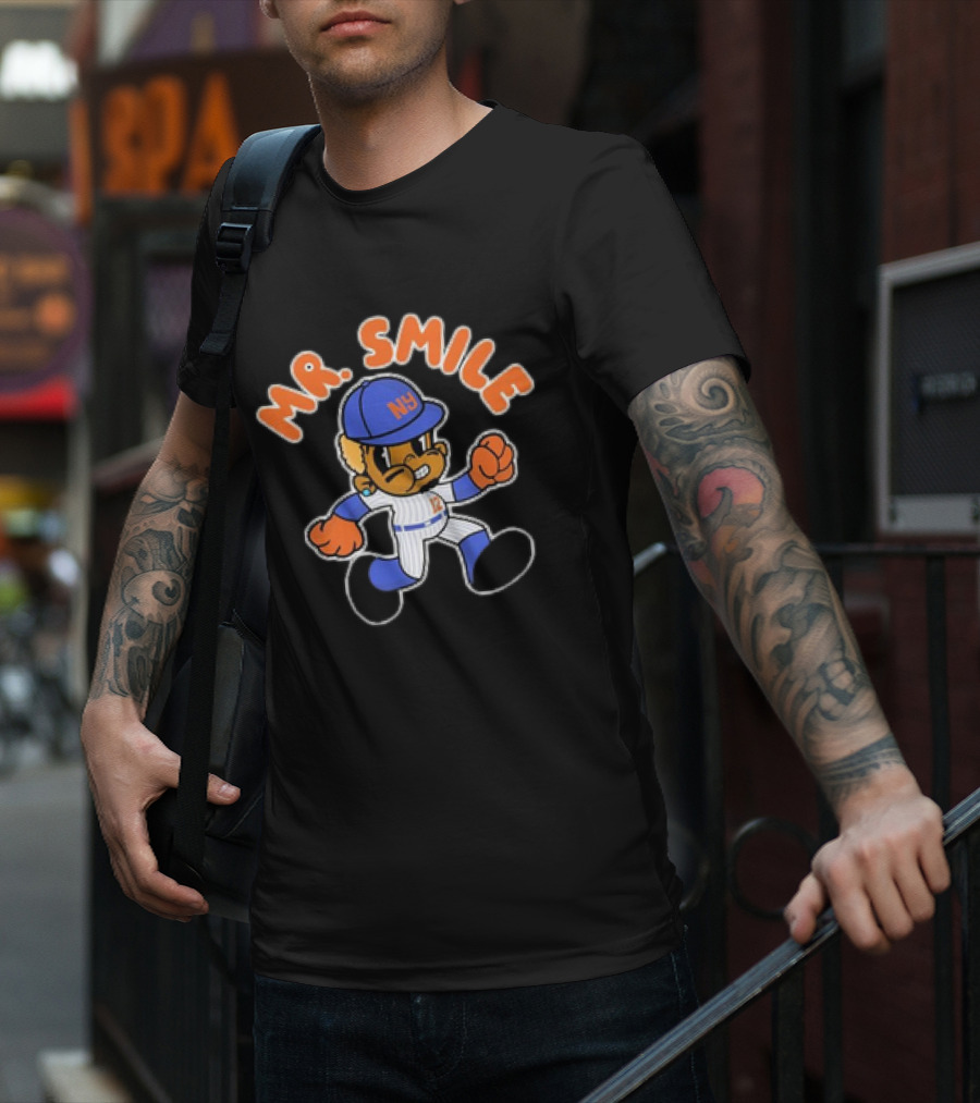 Mr. Smile New York Mets NY Baseball Character T-Shirt